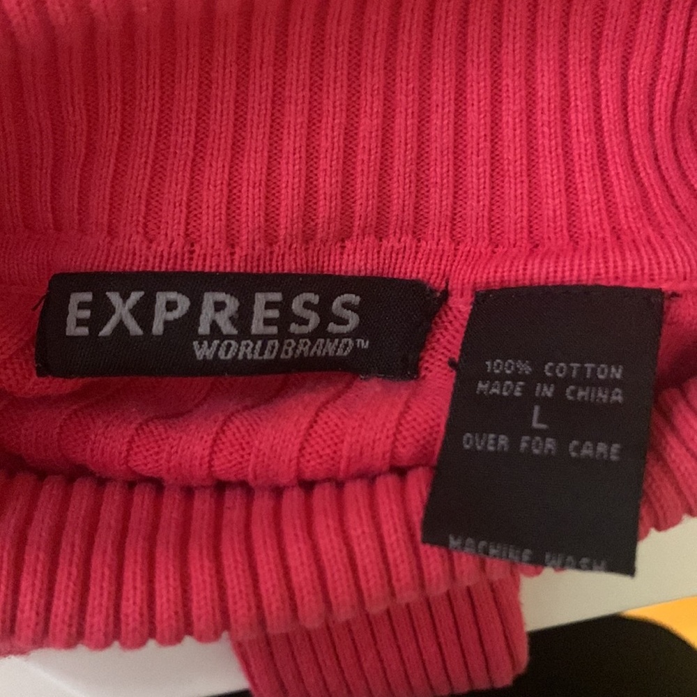 Express TurtleNeck Sweater Black Women's Size M Tight Knit Roll Neck Juniors - Picture 3 of 3